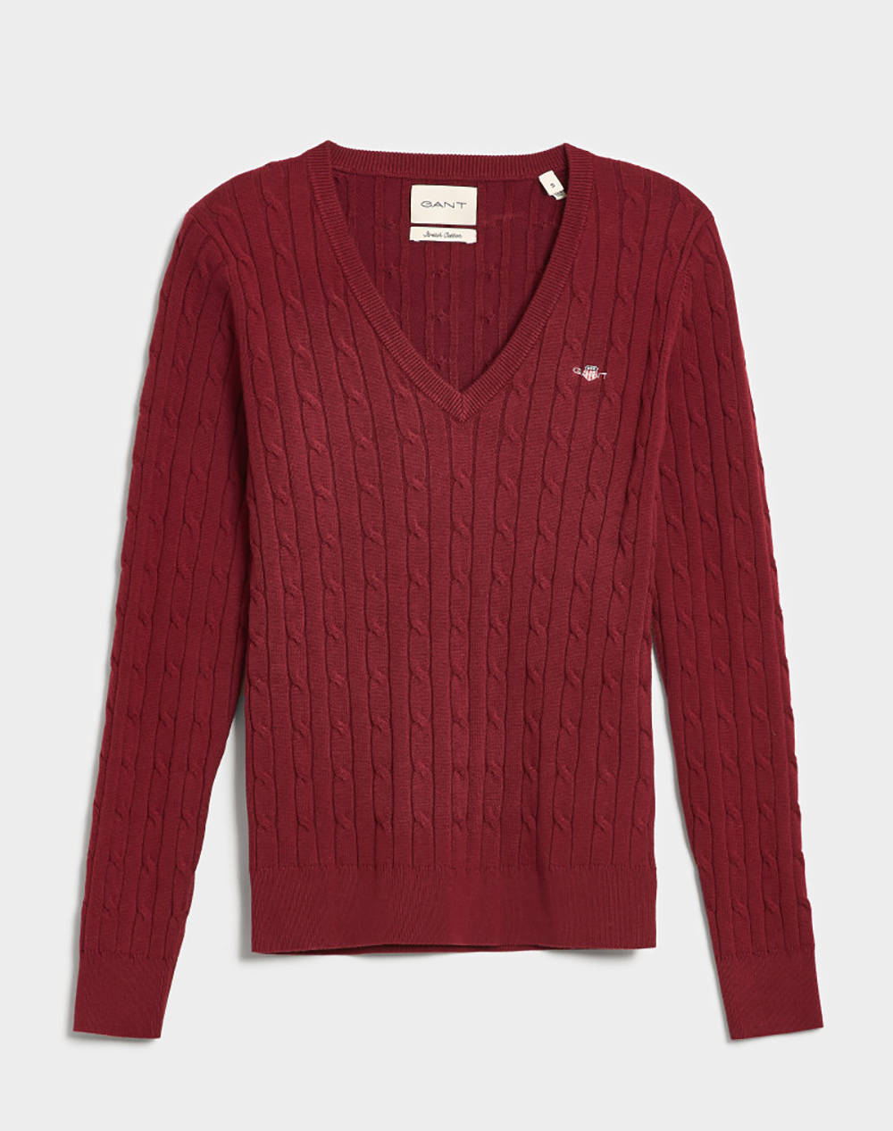 GANT SWEATER LS STRETCH COTTON CABLE V-NECK