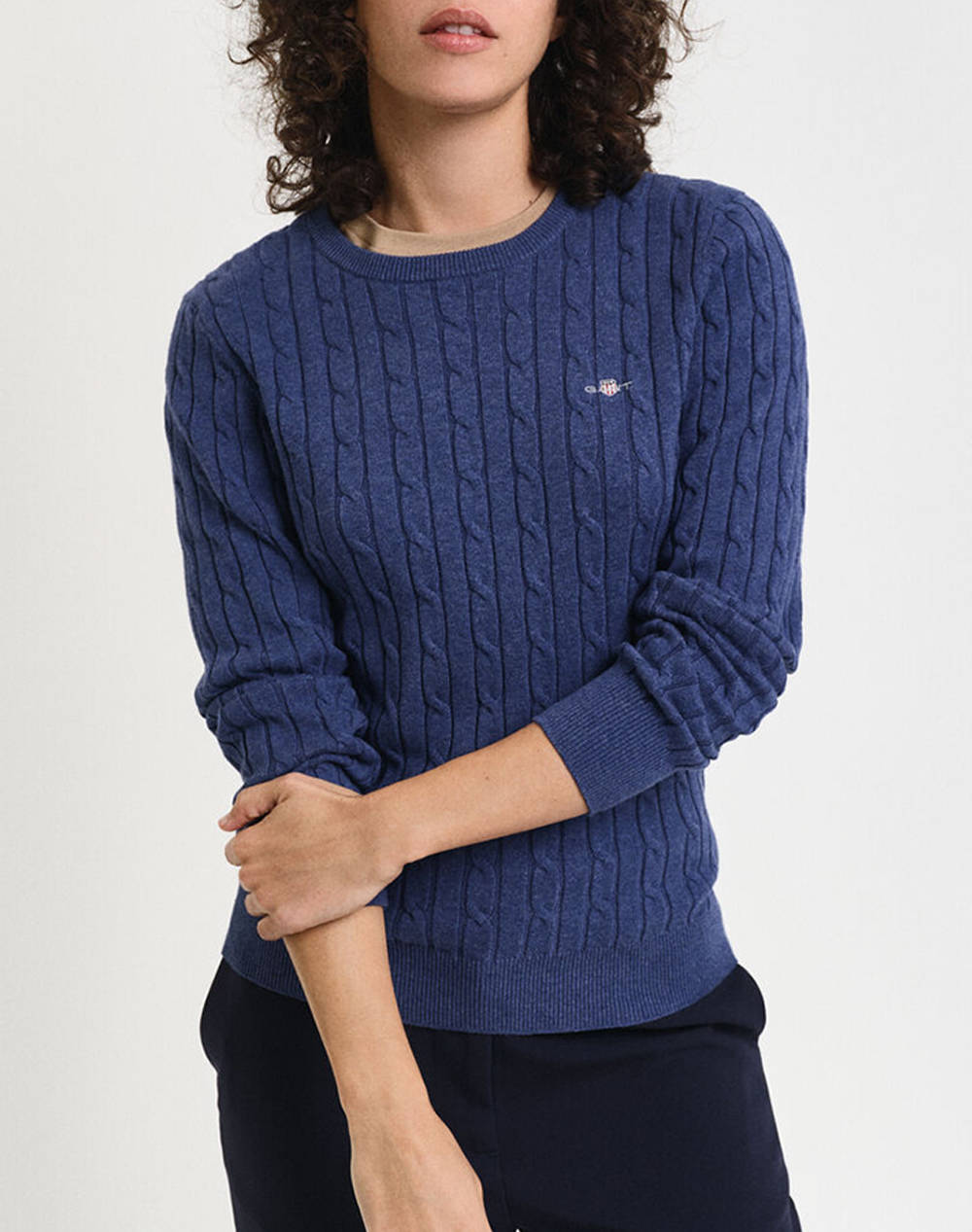 GANT SWEATER LS STRETCH COTTON CABLE C-NECK