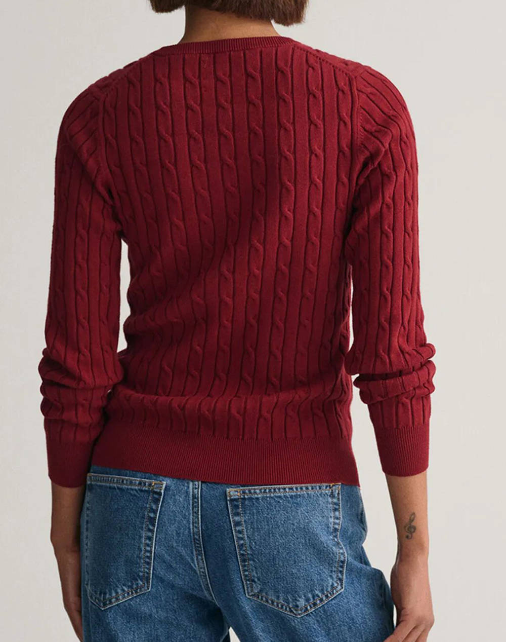 GANT SWEATER LS STRETCH COTTON CABLE C-NECK