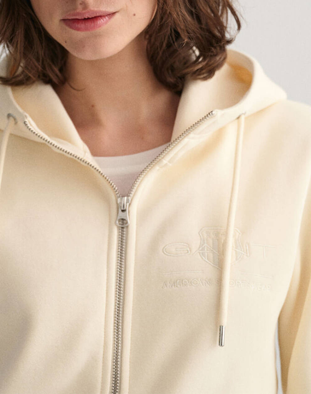 GANT REG TONAL SHIELD FULL ZIP HOODIE