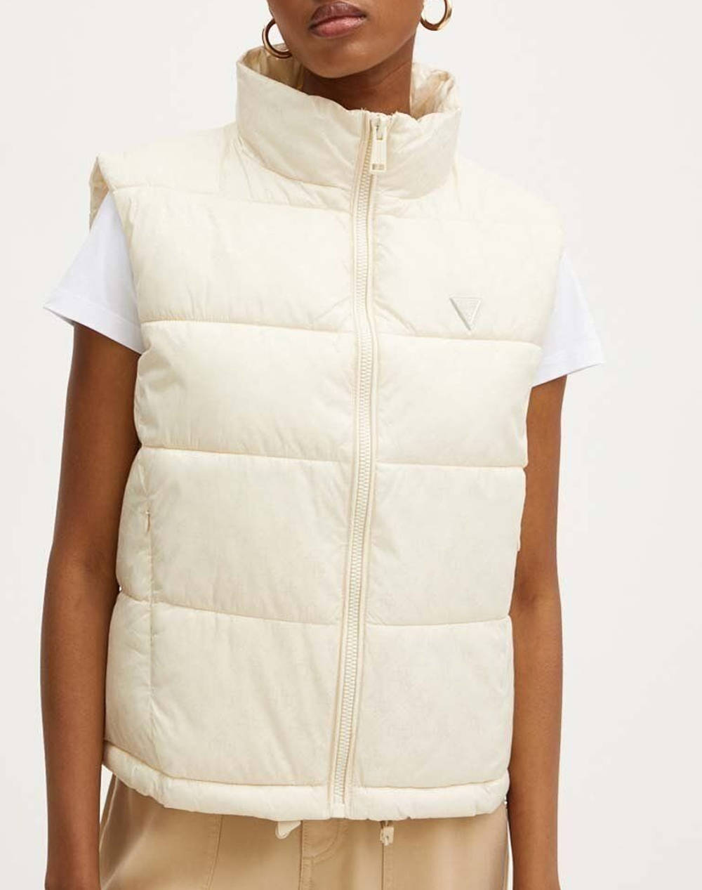  GUESS NEW 4G LOGO PADDED VEST ΓΙΛΕΚΟ ΓΥΝΑΙΚΕΙΟ W4YL15WGAL2-G1E0 Cream 2025