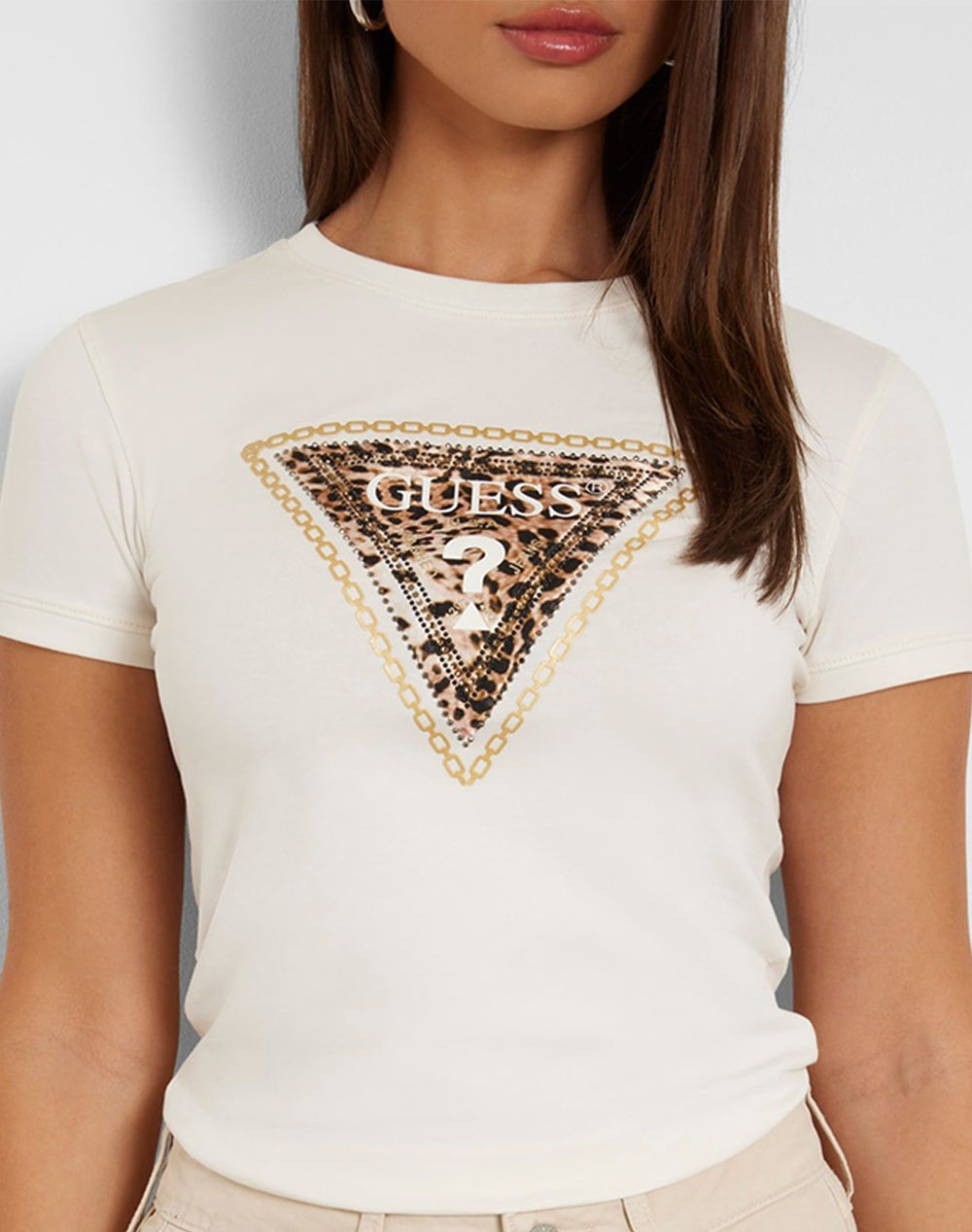 GUESS SS CN TRIANGLE LEO TEE WOMEN