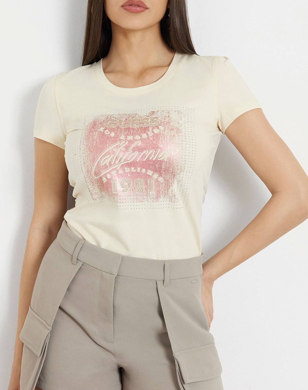 GUESS SS CN G LOGO TEE WOMEN