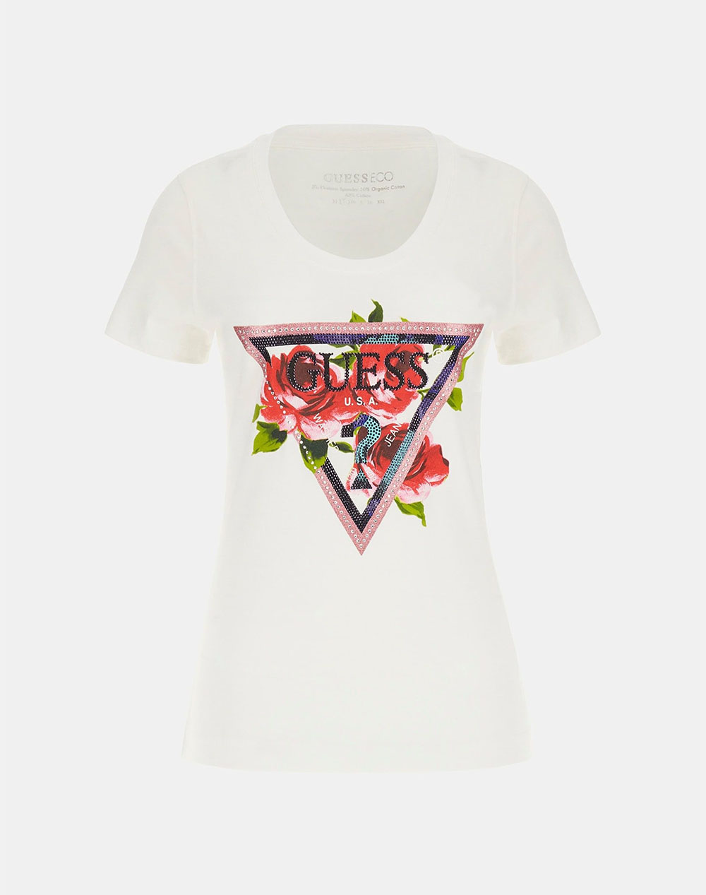 GUESS SS CN ROSES TRIANGLE TEE ΜΠΛΟΥΖΑ ΓΥΝΑΙΚΕΙΟ