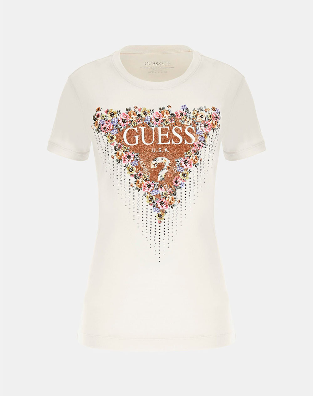 GUESS SS CN BOUQUET TRIANGLE TEE WOMEN