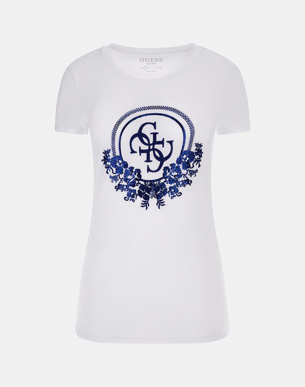 GUESS SS CHECKER SEQUIN R3 TEE WOMEN