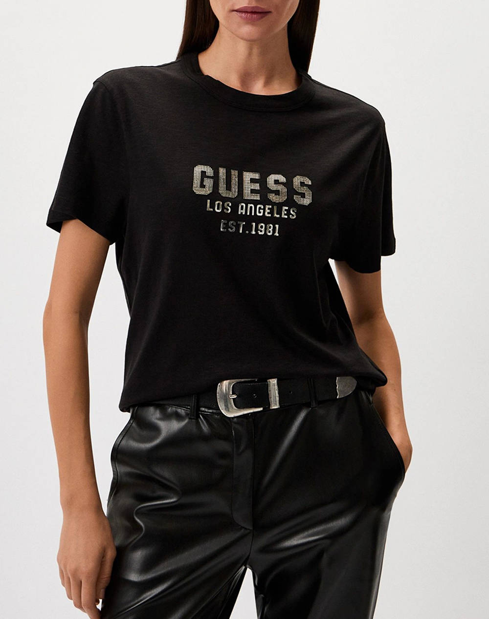 GUESS SS CN PYRAMIDE STUDS TEE SHIRT WOMEN