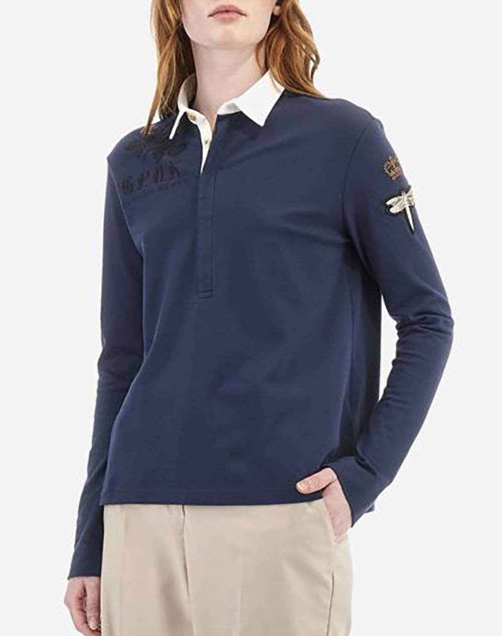 LA MARTINA LA MARTINA ΜΠΛΟΥΖΑ ΠΟΛΟ ΜΜ WOMAN POLO PIQUET STRETCH 3LMZWP300-07017 NavyBlue