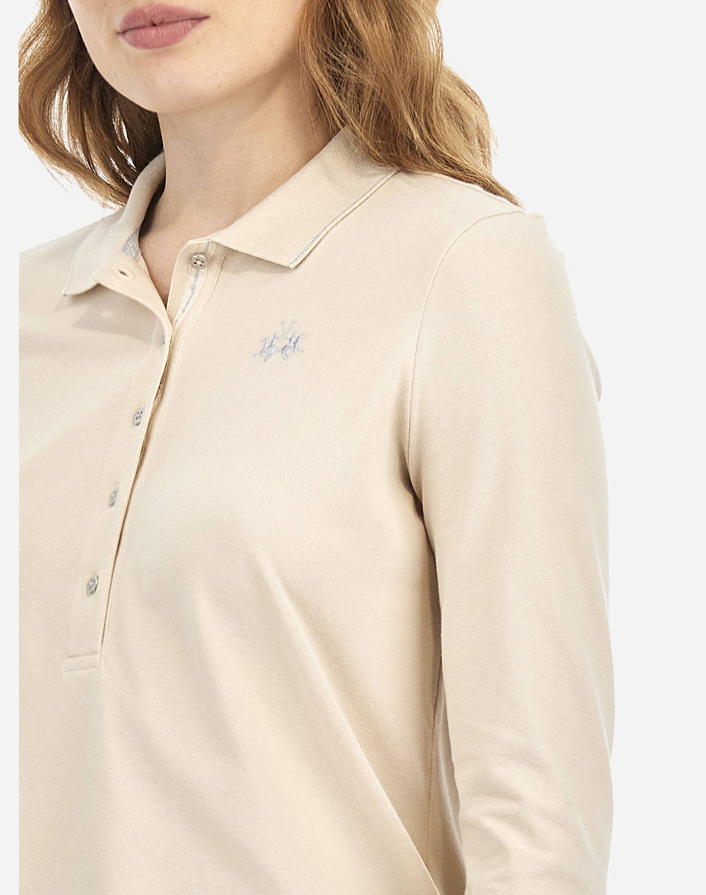 LA MARTINA POLO SHIRT WOMAN L/S POLO PIQUET STRETCH