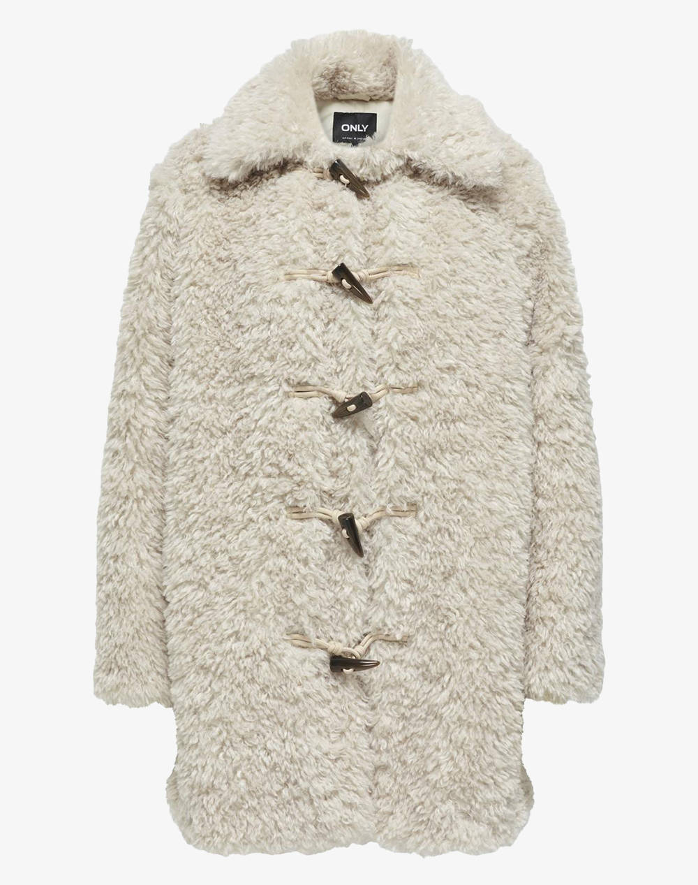  ONLY ONLVIKI FAUX FUR DUFFLE COAT OTW 15325921-Pumice Stone Ecru 2025