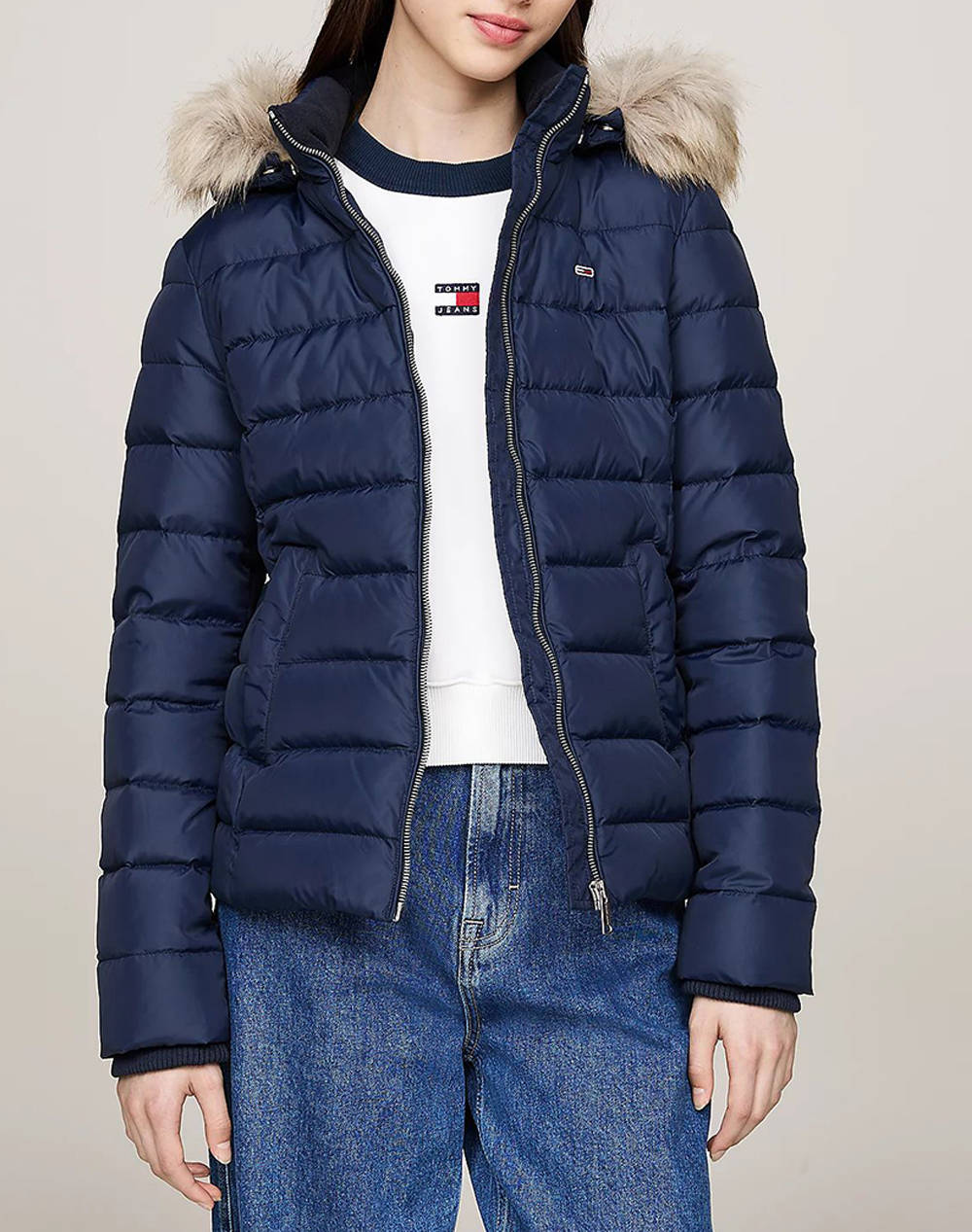  TOMMY JEANS TJW BASIC HOODED DOWN JACKET EXT DW0DW18312-C1G DarkBlue 2025