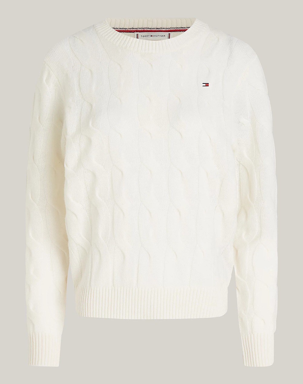 TOMMY HILFIGER SOFT WOOL CABLE C-NK