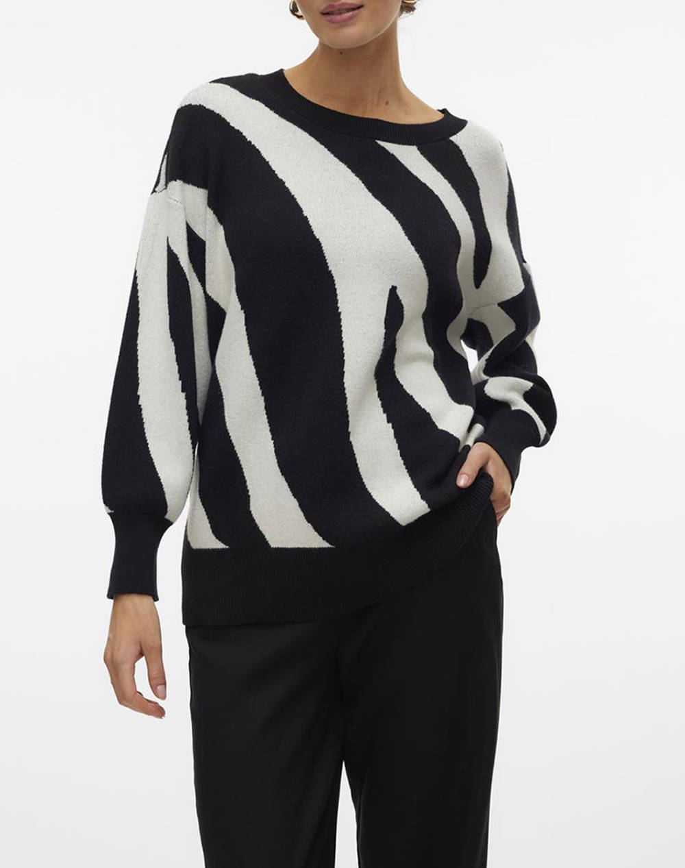 VERO MODA VMNANCY LS O-NECK LONG PULLOVER BOO