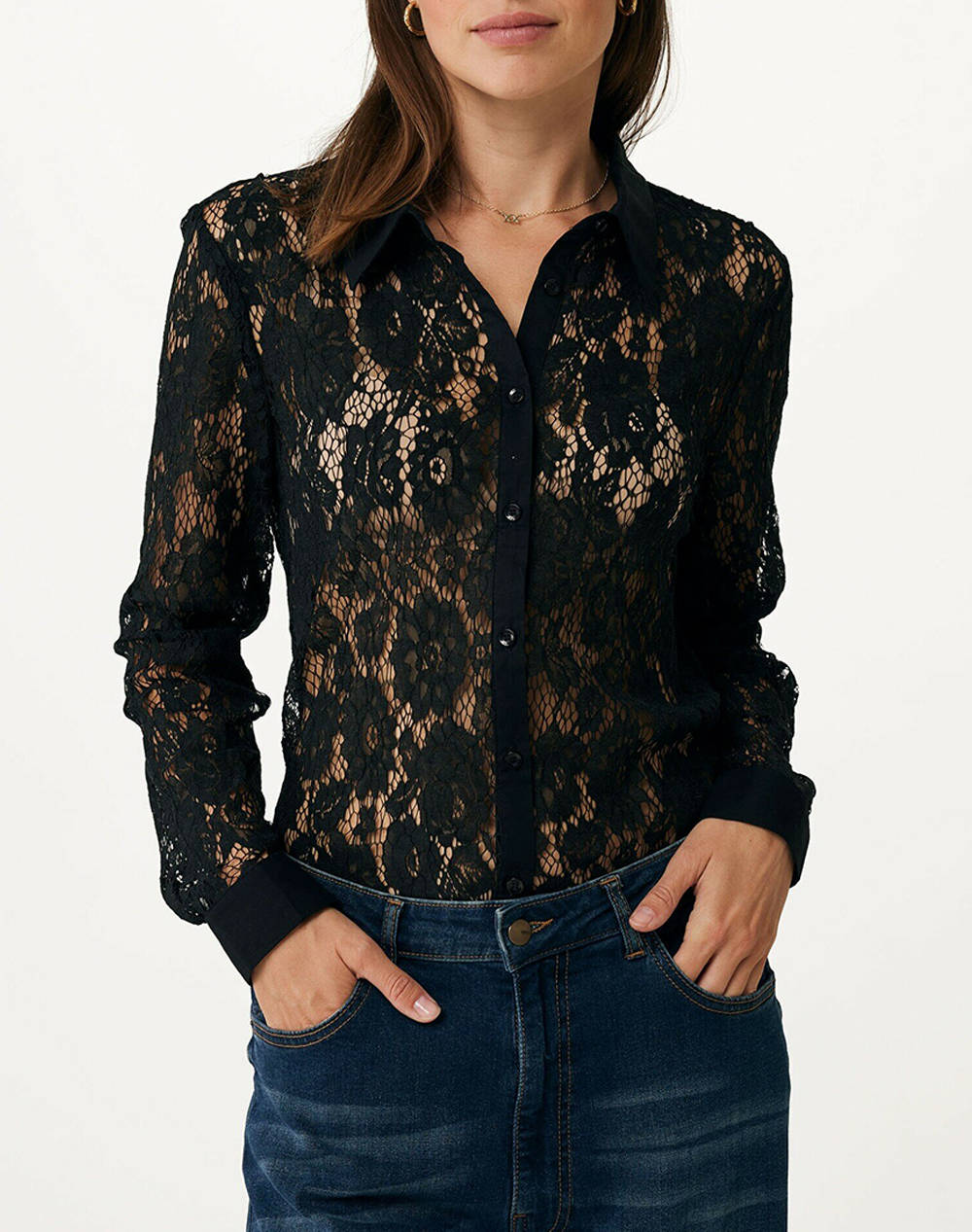 MEXX Lace blouse MF006102643W-194003 Black φωτογραφία