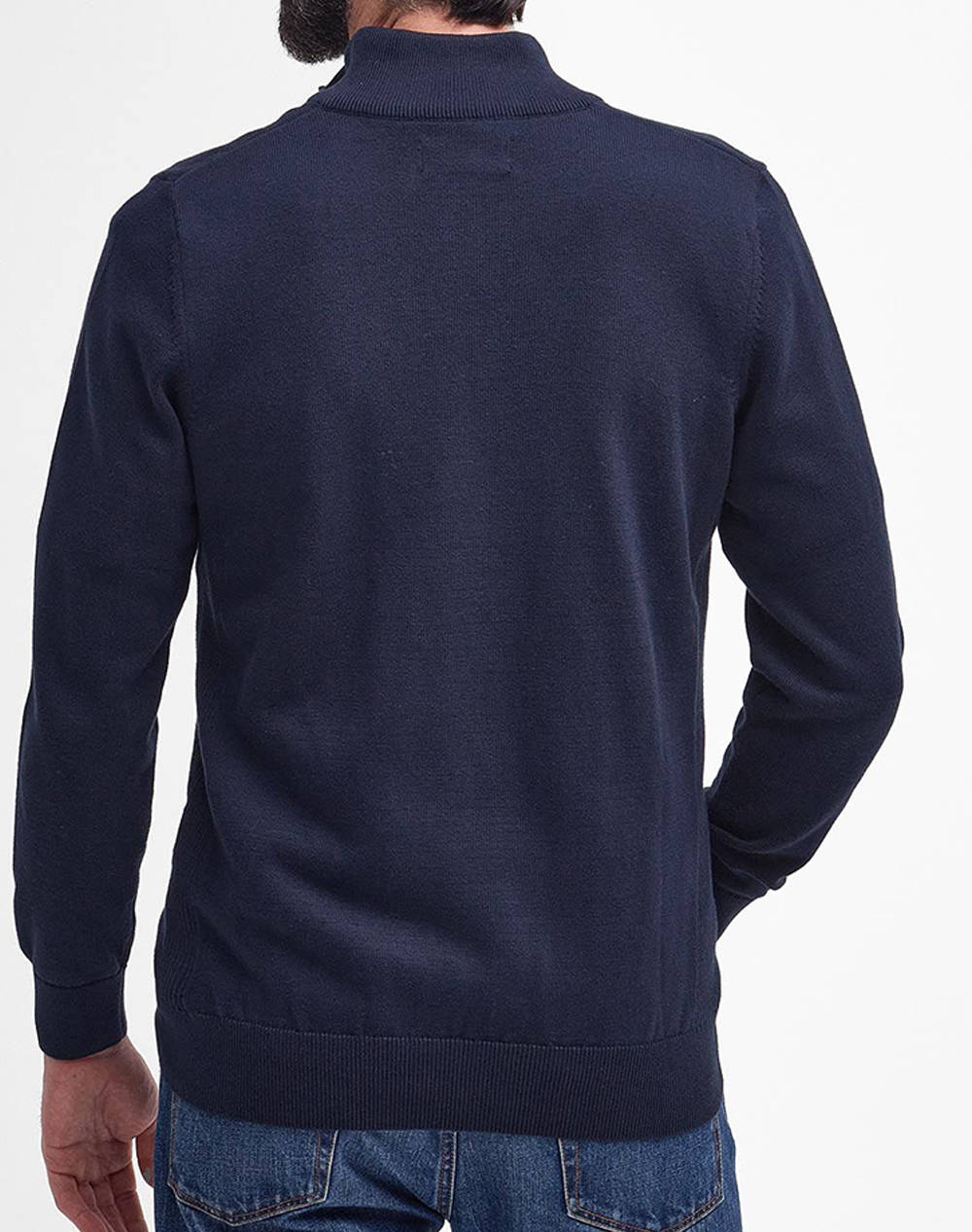 BARBOUR PIMA COTTON HALF ZIP KNITTED JUMPER