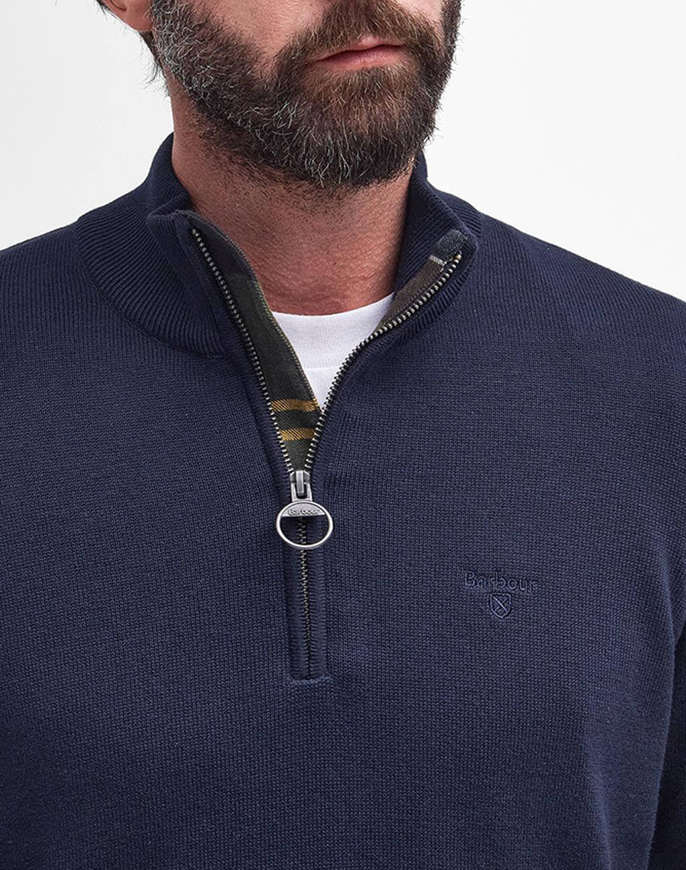 BARBOUR PIMA COTTON HALF ZIP KNITTED JUMPER ΠΛΕΚΤΟ