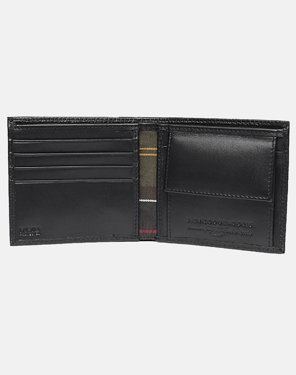 BARBOUR LOGO LEATHER BILLFOLD WALLET (Dimensions: 11 x 10 cm.)