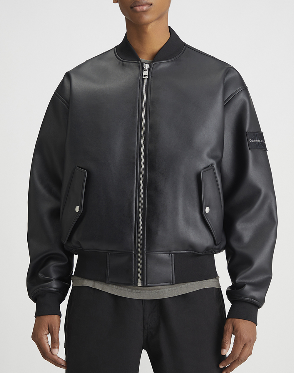 CALVIN KLEIN FAUX LEATHER BOMBER