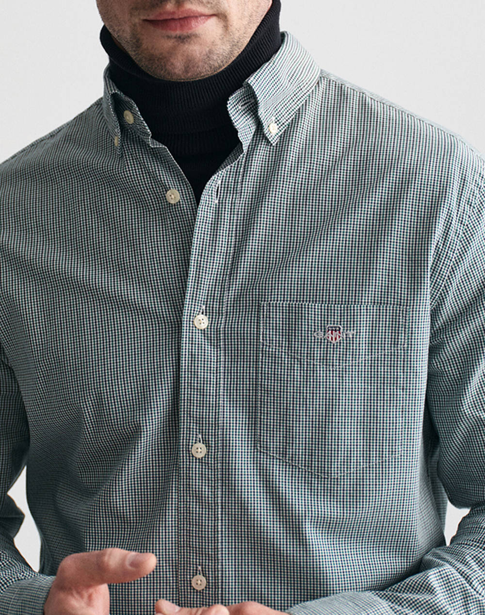 GANT LS REG POPLIN MICRO GINGHAM SHIRT