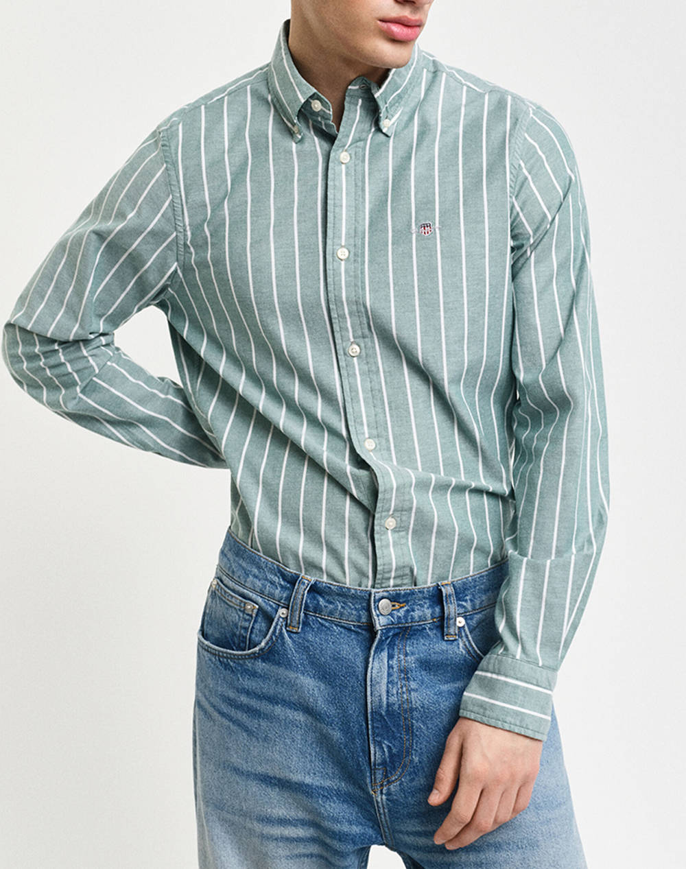 GANT MM SLIM OXFORD STRETCH STRIPE SHIRT