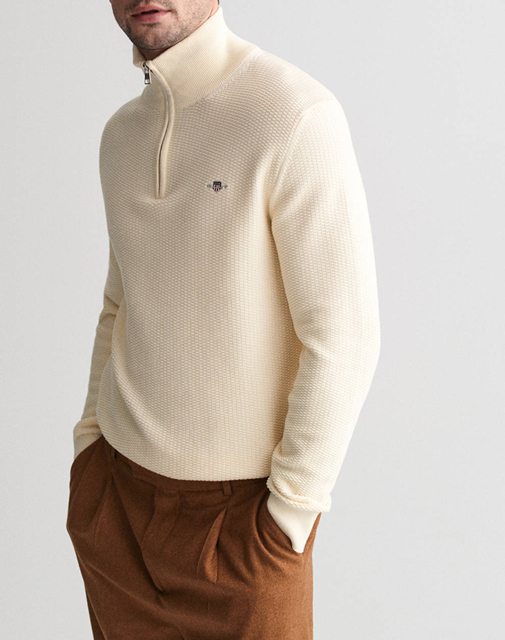 GANT ΠΟΥΛΟΒΕΡ ΜΜ COTTON MICRO TEXTURED HALF ZIP