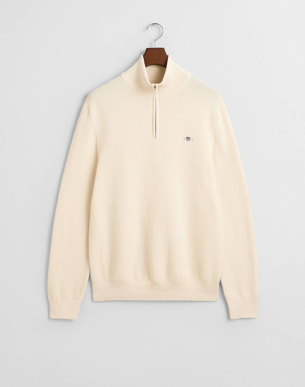 GANT SWEATER LS COTTON MICRO TEXTURED HALF ZIP