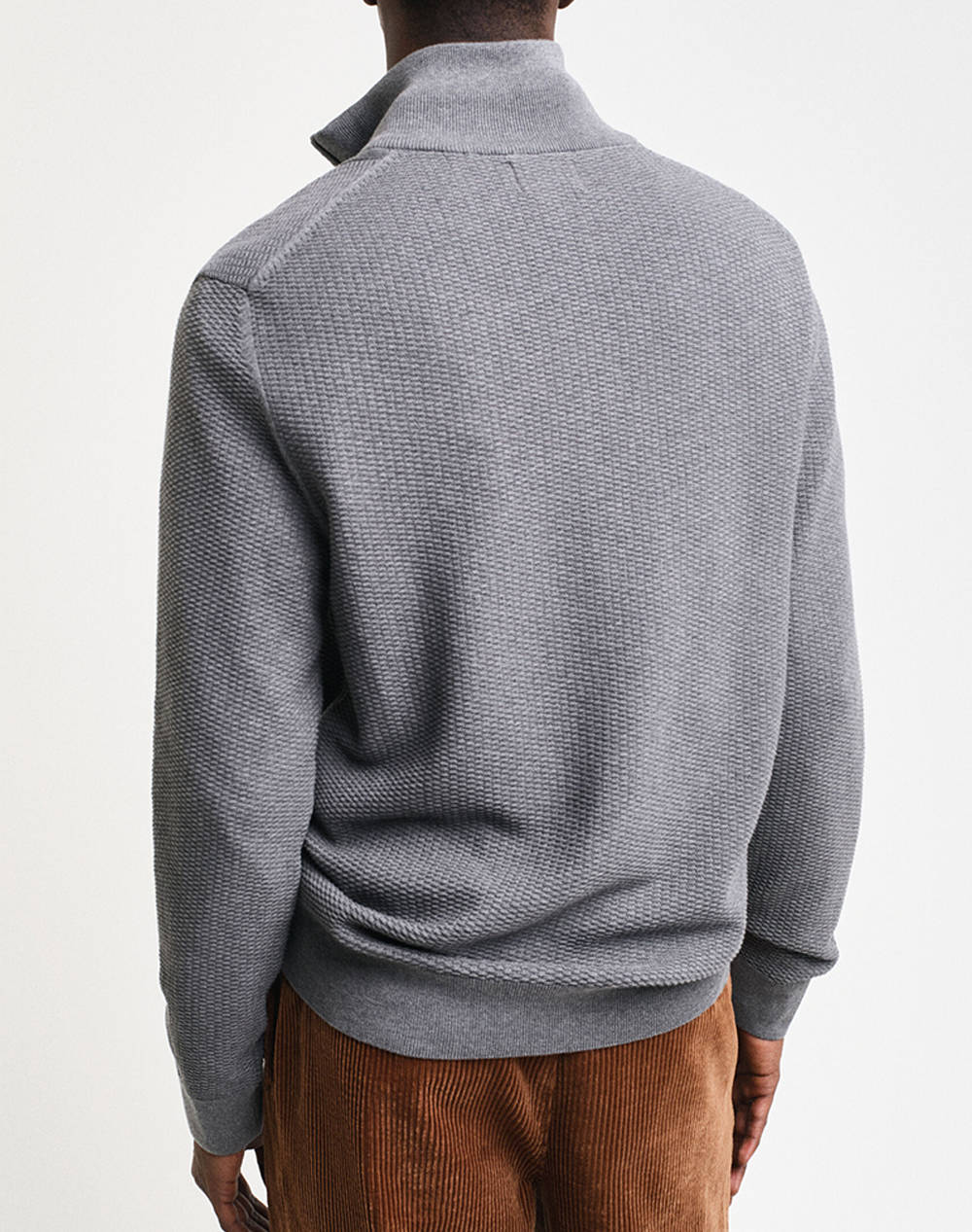 GANT SWEATER LS COTTON MICRO TEXTURED HALF ZIP