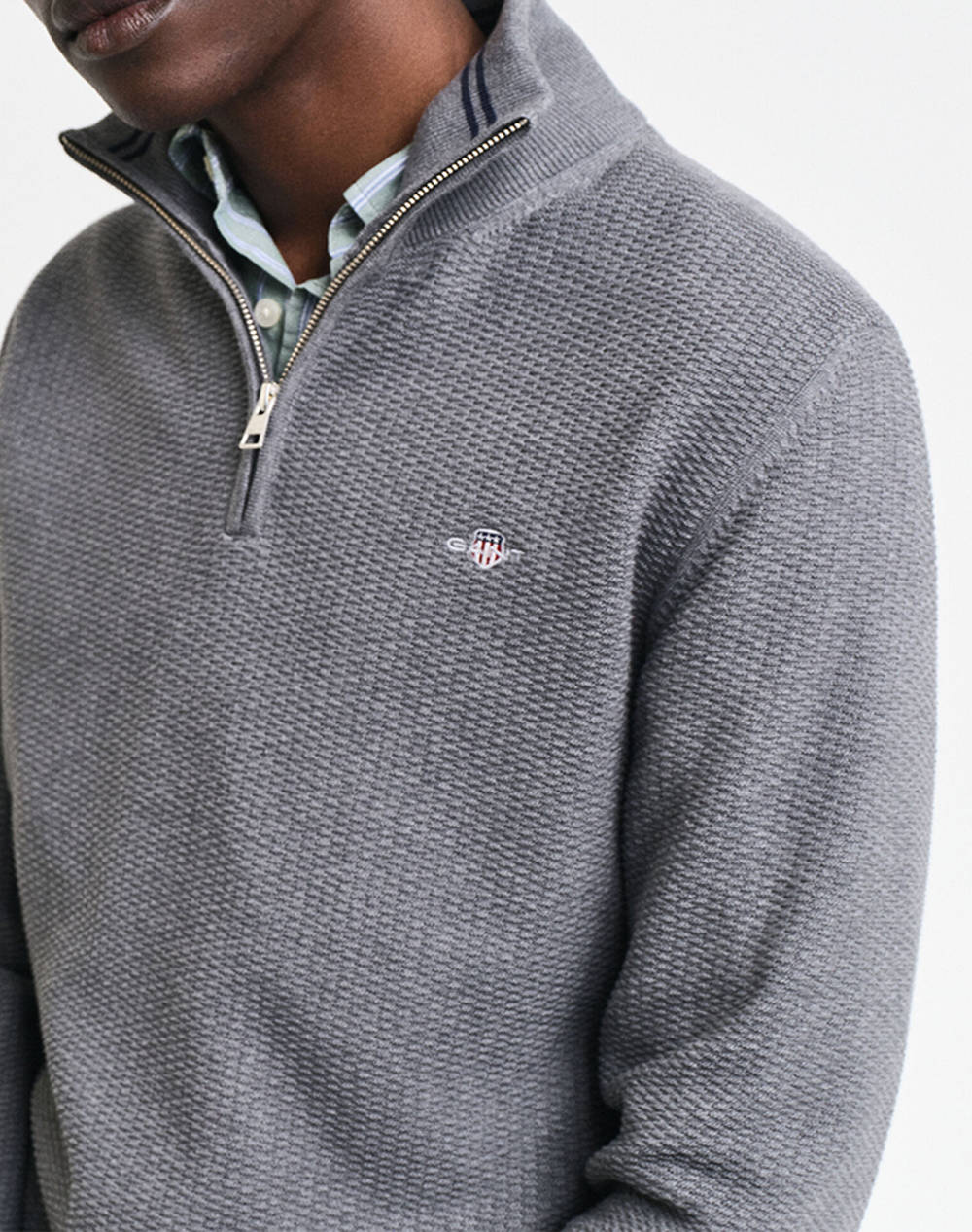 GANT ΠΟΥΛΟΒΕΡ ΜΜ COTTON MICRO TEXTURED HALF ZIP