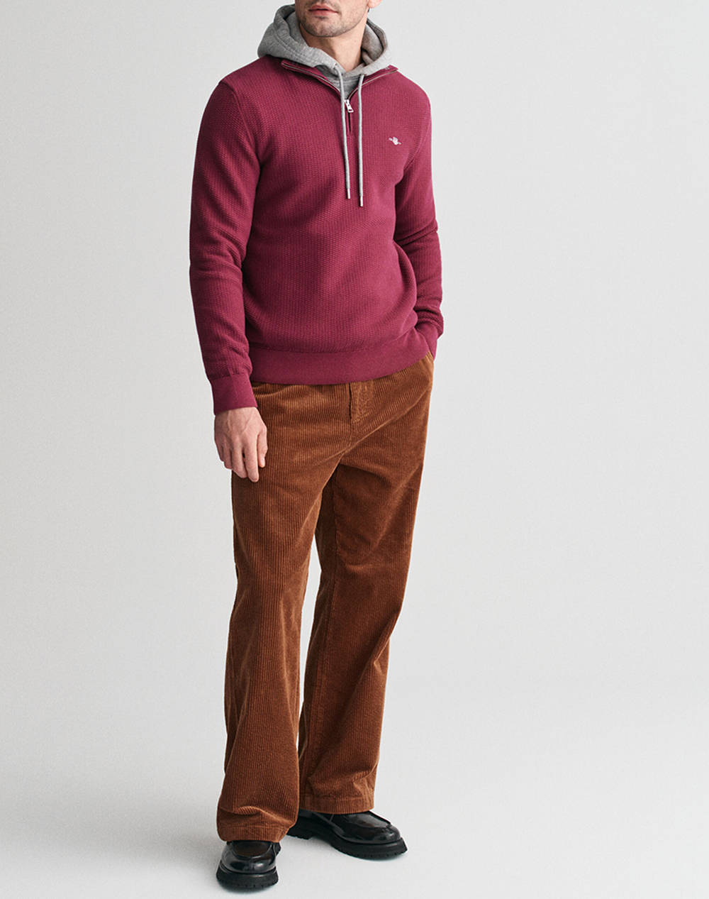 GANT SWEATER LS COTTON MICRO TEXTURED HALF ZIP