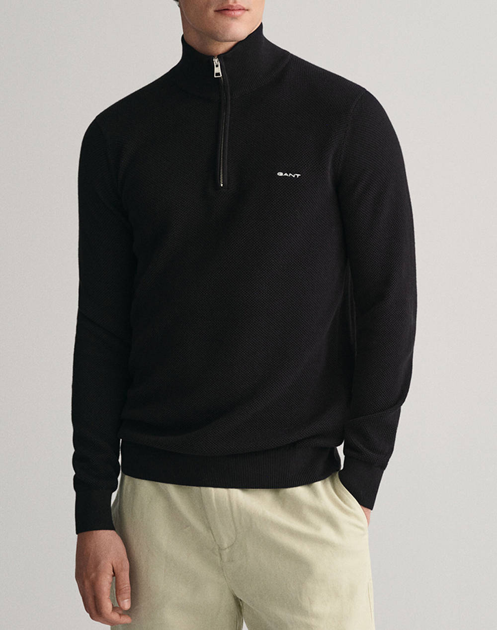 GANT SWEATER LS COTTON PIQUE HALF ZIP