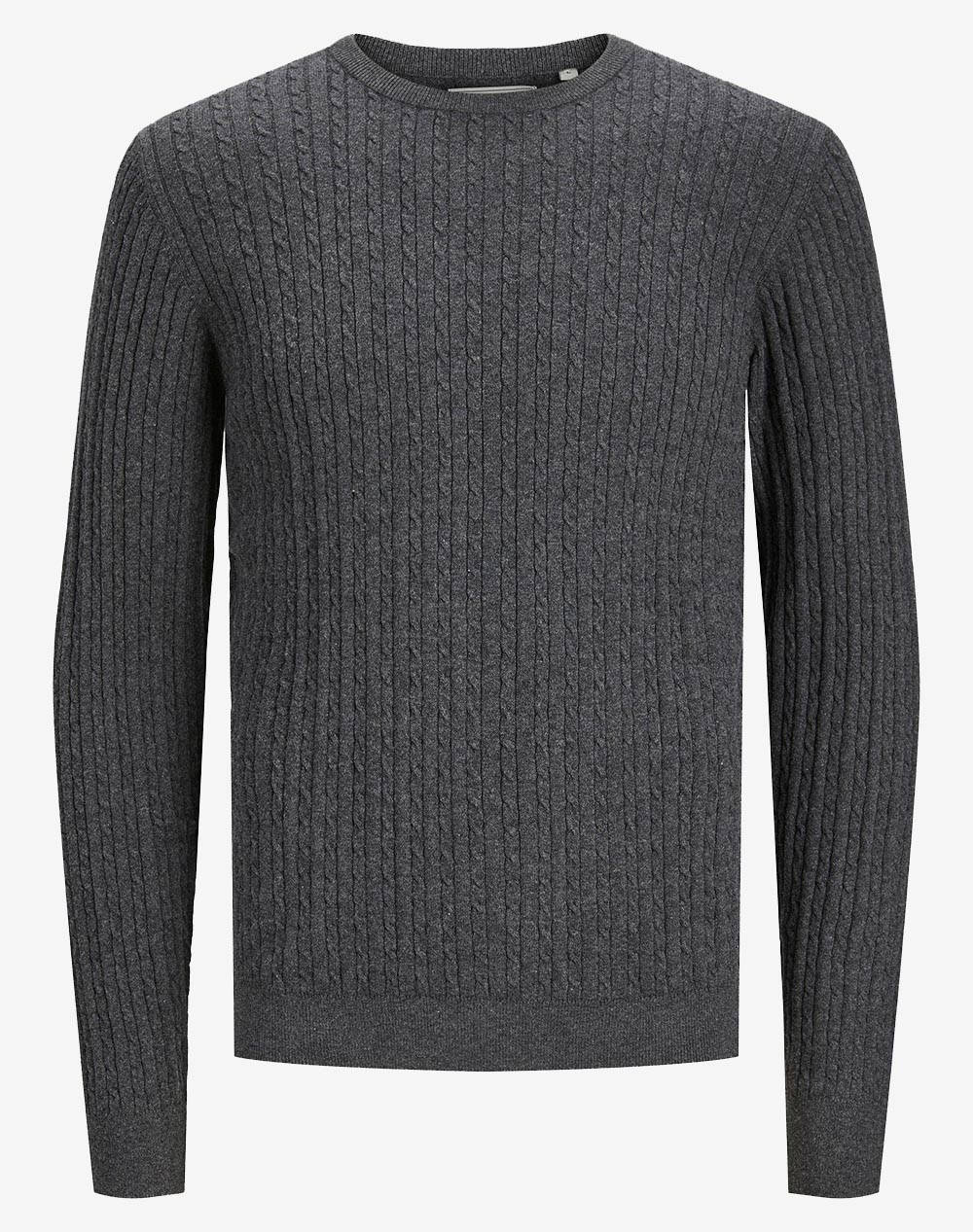 PRODUKT PRODUKT PKTORI BASIC CABLE KNIT 12243198-Dark Grey Melange DarkGray