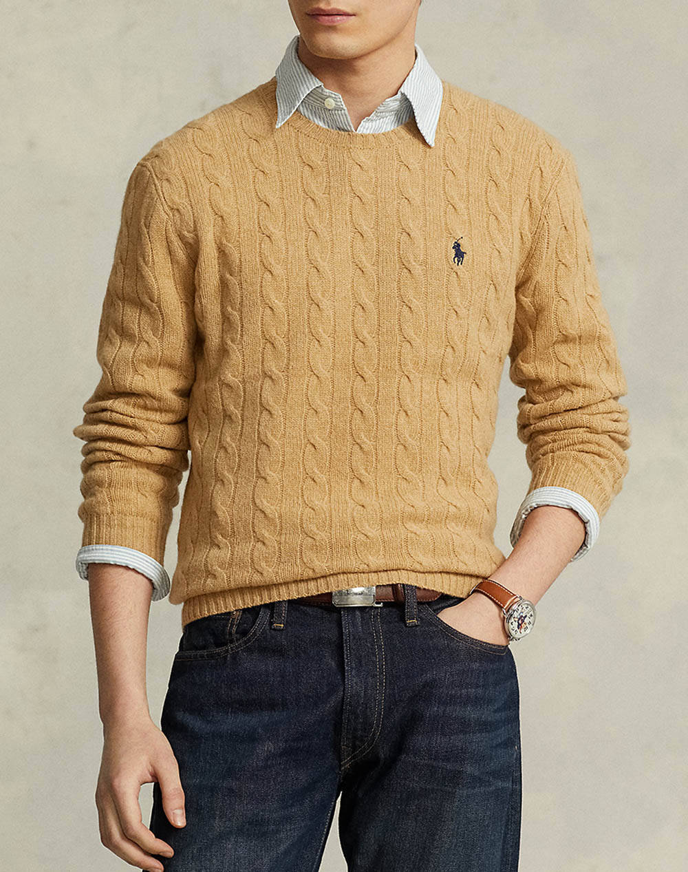 RALPH LAUREN CABLECNPP-PULLOVER