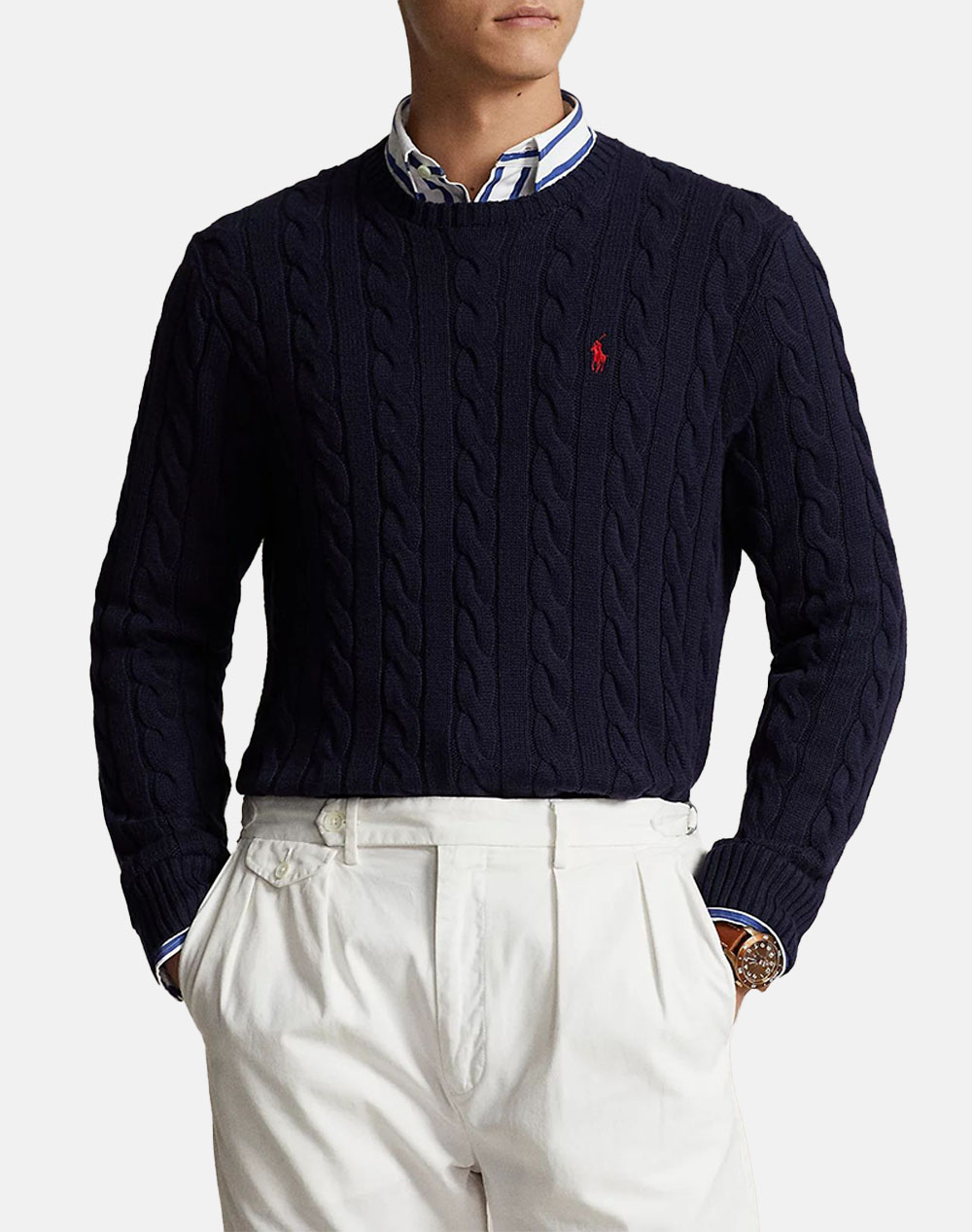 RALPH LAUREN LS DRIVER CN-LONG SLEEVE-PULLOVER 710775885-001 DarkBlue