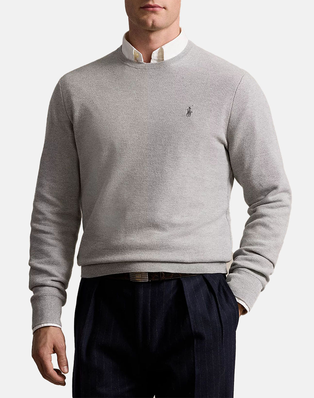 RALPH LAUREN LSTXTCNPP-LONG SLEEVE-PULLOVER 710918163-002 Gray