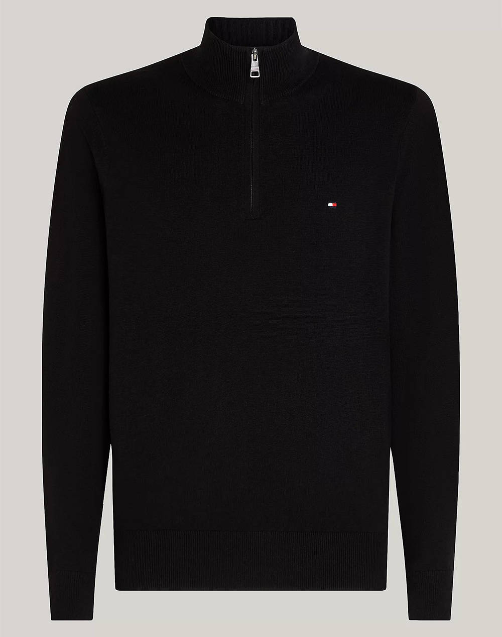 TOMMY HILFIGER PIMA ORG CTN CASHMERE ZIP MOCK