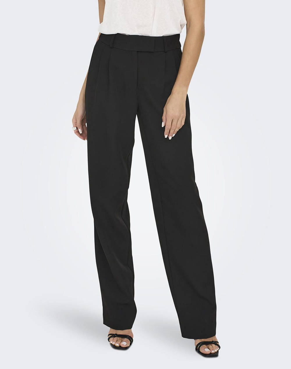 ONLY ONLLANA-BERRY HW ELA STR PANT TLR 15298840-BLACK Black