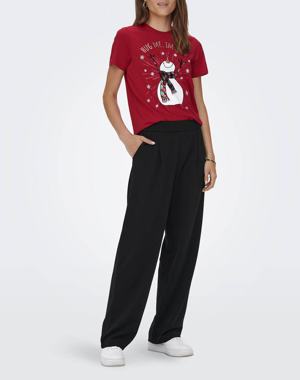 ONLY ONLXMAS YRSA CHRISTMAS REG S/S TOP JRS