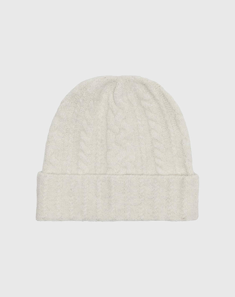 ONLY ONLSALLY LIFE CABLE LUREX KNIT BEANIE CC