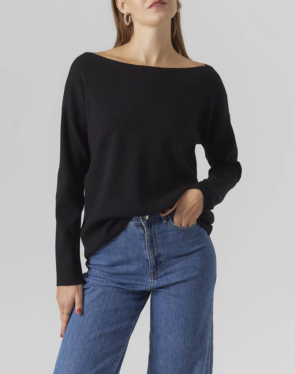 VERO MODA VMNANCY LS BOATNECK PULLOVER GA