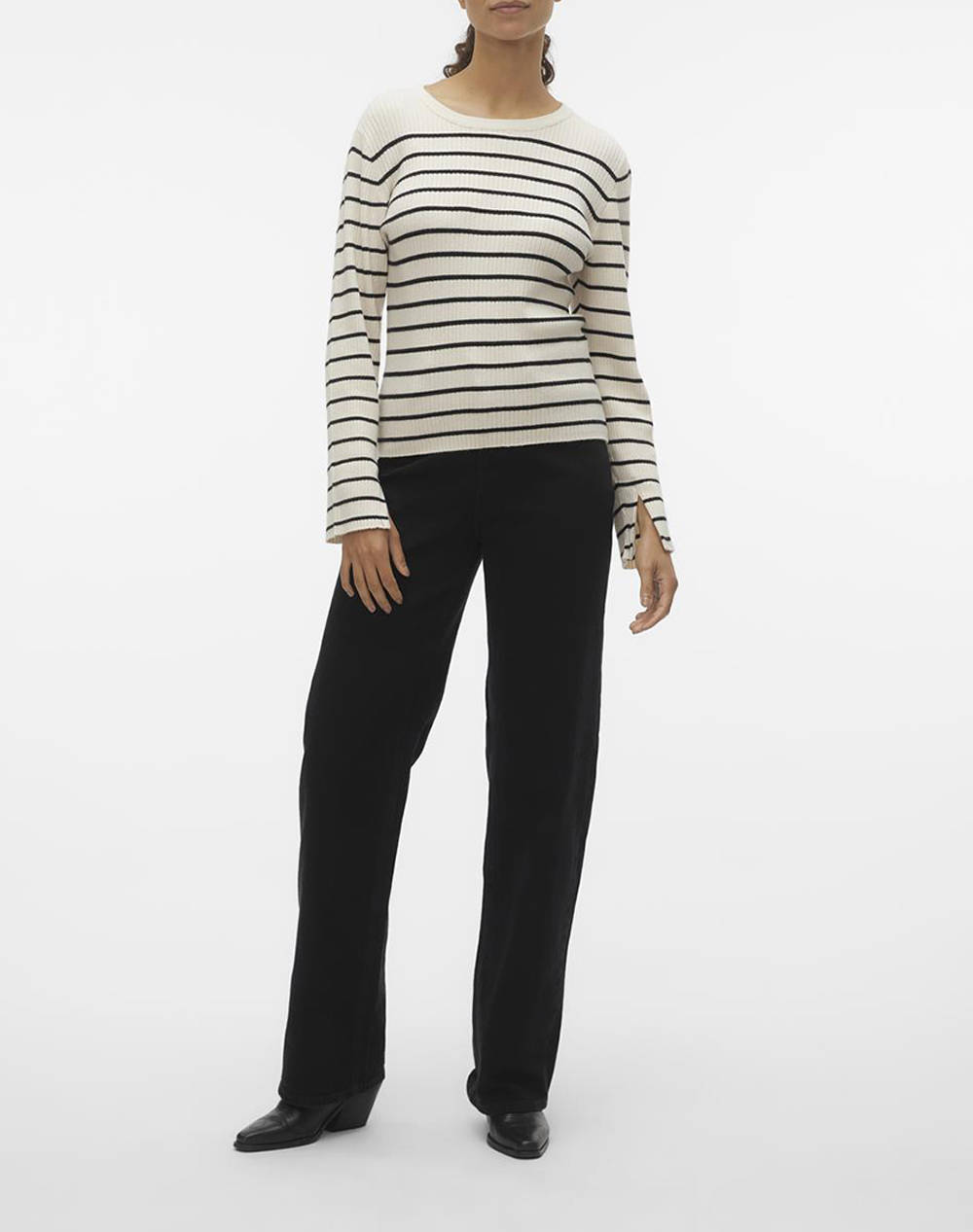 VERO MODA VMGOLD RIB LS O-NECK PULLOVER