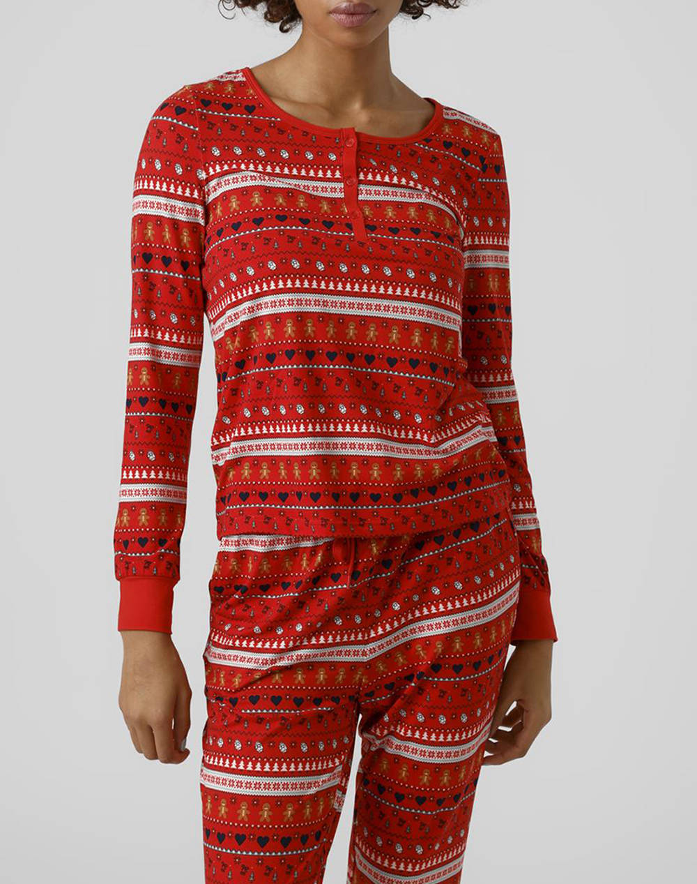 VERO MODA VMXMAS NEW LS BUTTON TOP JRS