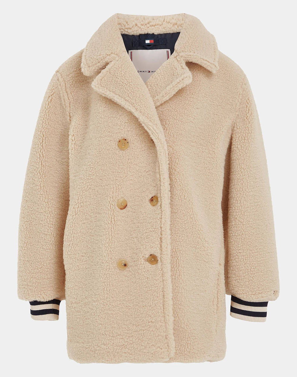 TOMMY HILFIGER ΜΠΟΥΦΑΝ TEDDY DOUBLE BREASTED PEACOAT