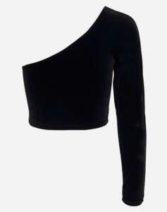 ONLY ONLSMOOTH ONE SHOULDER VELVET TOP JRS