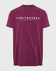 FUNKY BUDDHA Essential t-shirt με branded τύπωμα