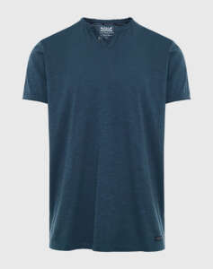 FUNKY BUDDHA Essential t-shirt με λαιμό henley