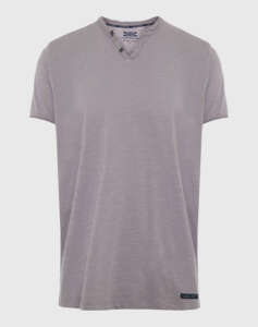 FUNKY BUDDHA Essential t-shirt με λαιμό henley