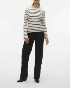 VERO MODA VMGOLD RIB LS O-NECK PULLOVER