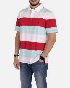 NAUTICA ΜΠΛΟΥΖΑ ΠΟΛΟ ΚΜ SS STRIPED RUGBY POLO_SUSTAINABLE SS STRIPED RUGBY POLO_SUSTAINABLE