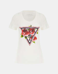 GUESS SS CN ROSES TRIANGLE TEE WOMEN