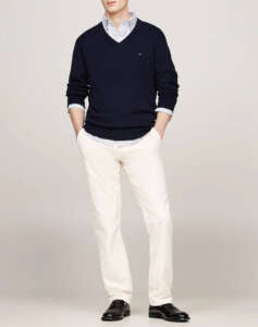 TOMMY HILFIGER PIMA ORG CTN CASHMERE V NECK